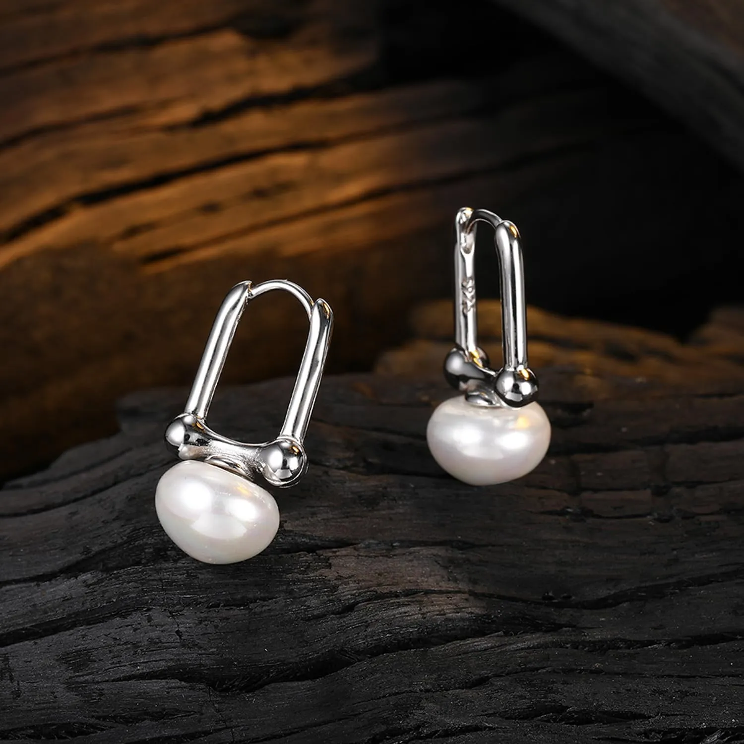 Pearl Earrings for Women 925 Sterling Silver Pearl Drop Hoop Earrings Hypoallergenic Dangle Earrings Birthday Gifts