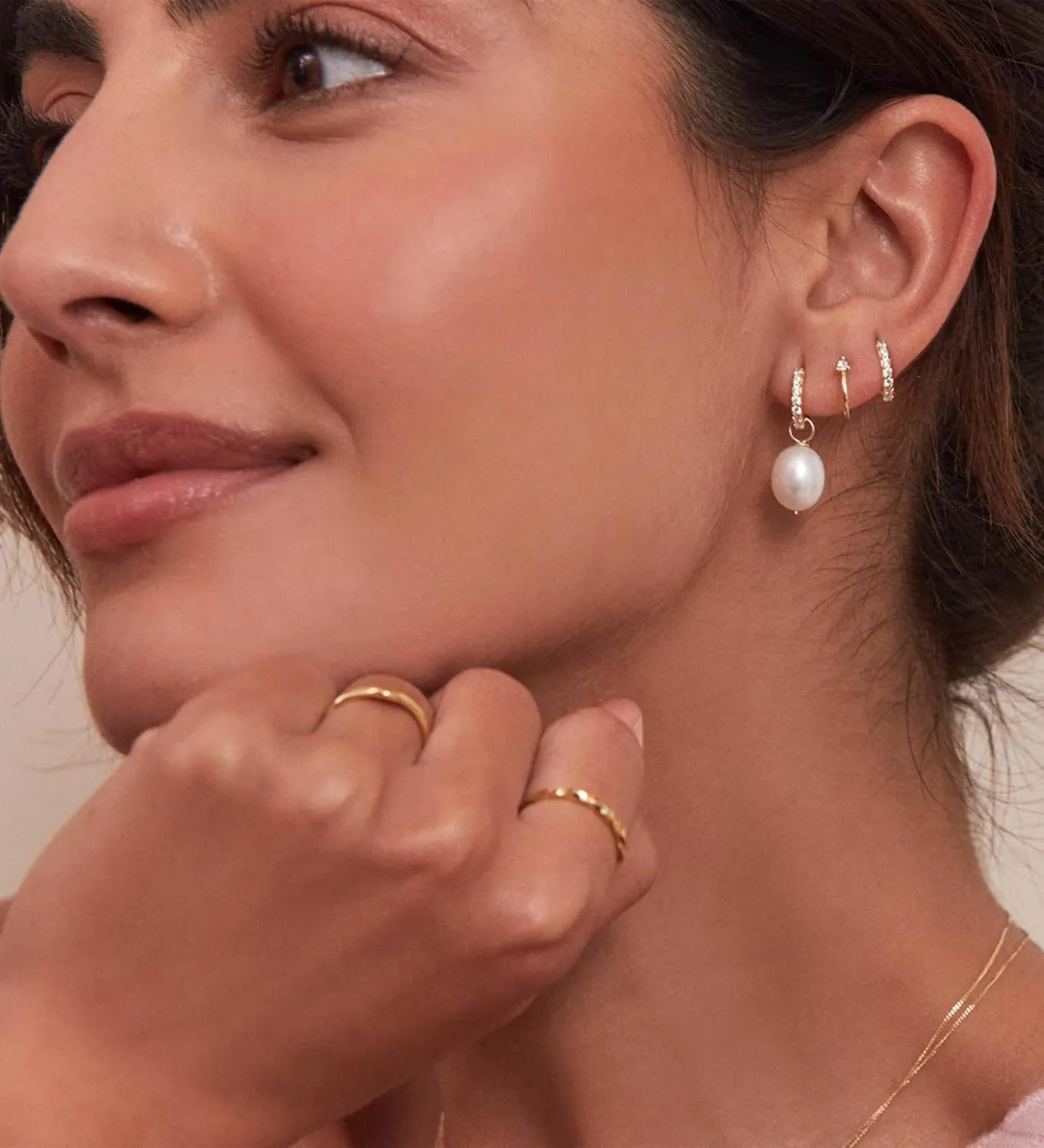 Pearl Earrings for Women, Staligue 14k Gold Plated Pearl Drop Hoop Earrings 3 Pairs Dangle Earring Stacks for Women Trendy Hypoallergenic Sterling Silver Stud Earring Dainty Gold Wedding Jewelry