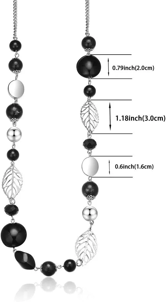 PEARL&CLUB Long Beaded Necklaces For Women - Sweater Chain Fashion Jewelry Necklace Gifts For Women