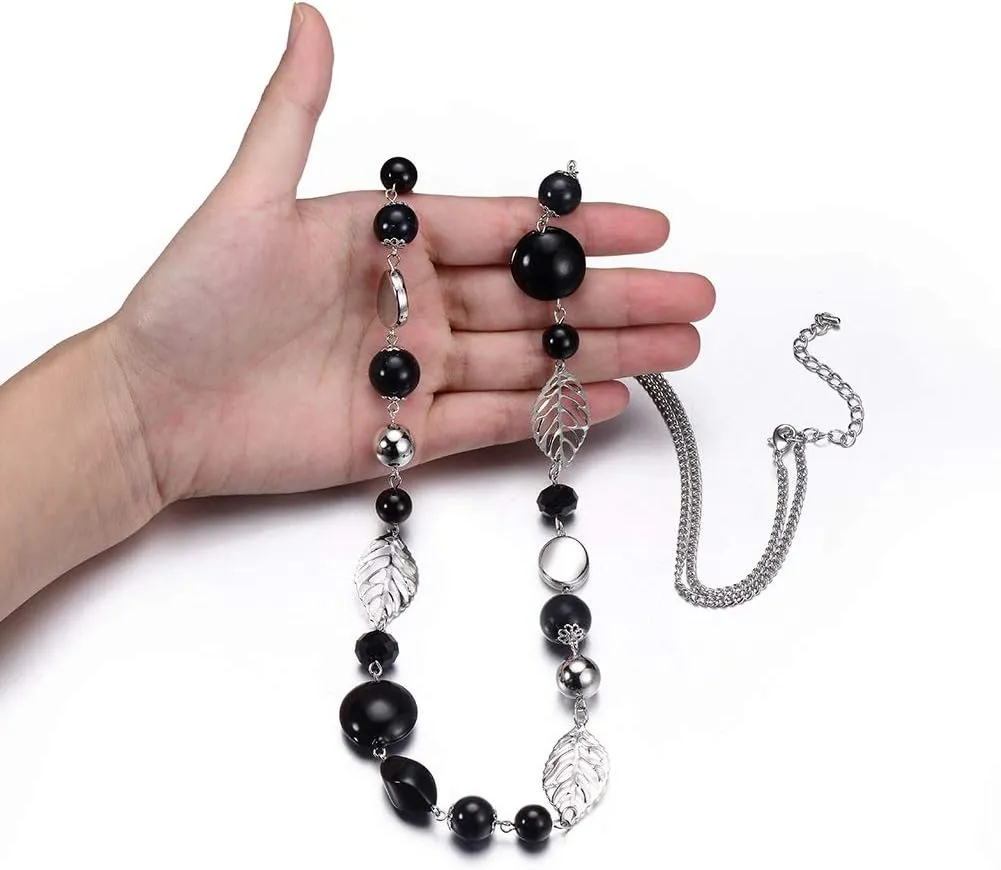 PEARL&CLUB Long Beaded Necklaces For Women - Sweater Chain Fashion Jewelry Necklace Gifts For Women