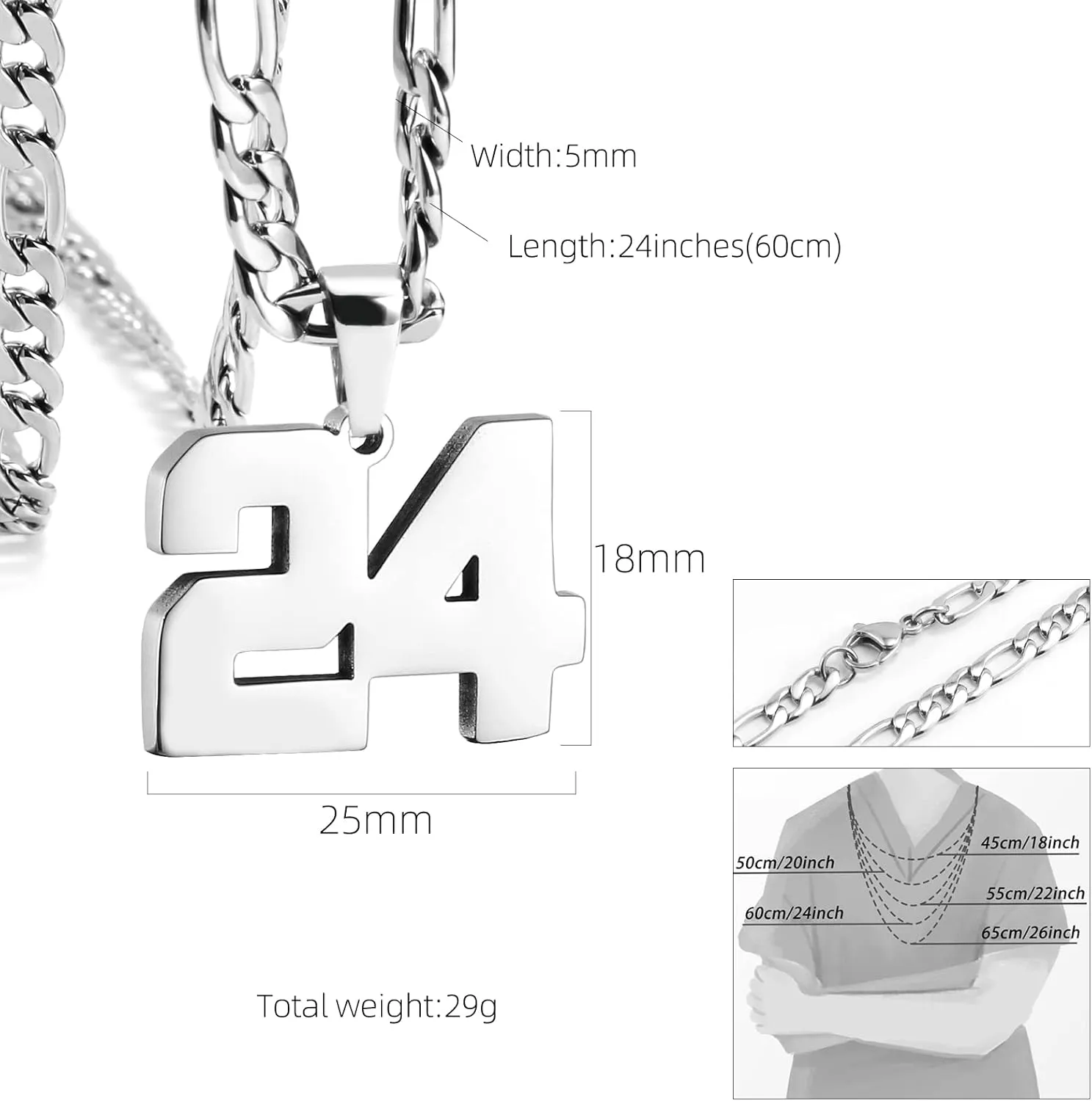 Personalized Jersey Number Necklaces for Mens,Athletes Stainless Steel Sport Number Pendant Chain for Mens Baseball/Basketball/Football Team Inspiration Jewelry with Gifts