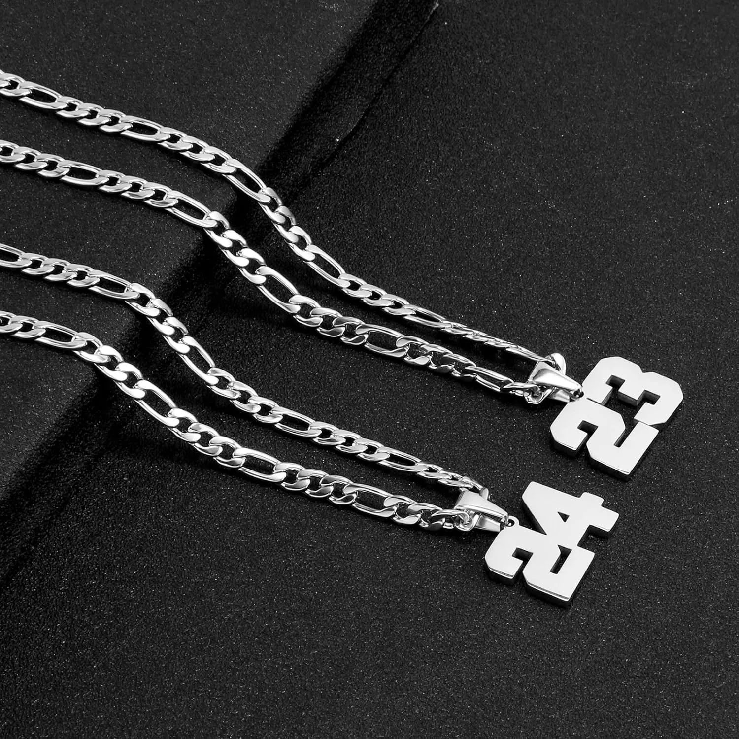 Personalized Jersey Number Necklaces for Mens,Athletes Stainless Steel Sport Number Pendant Chain for Mens Baseball/Basketball/Football Team Inspiration Jewelry with Gifts
