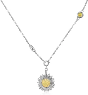 Personalized Name Sunflower Necklace with Birthstones Custom Name Necklace for Women Sunflower Jewelry Birthday Sunflower Gift for Girlfriend Mother