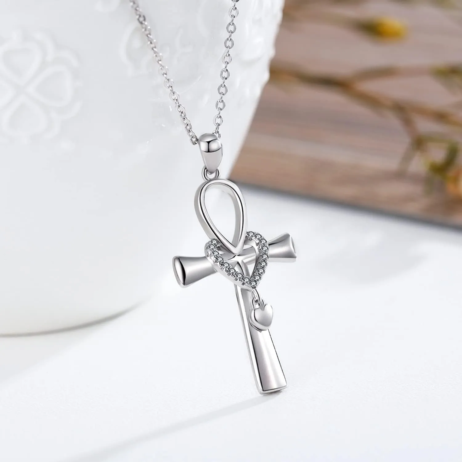 PRAYMOS 925 Sterling Silver Cross Necklace for Women Men Crucifix Cross Pendant Necklaces Simple Jewelry Gifts