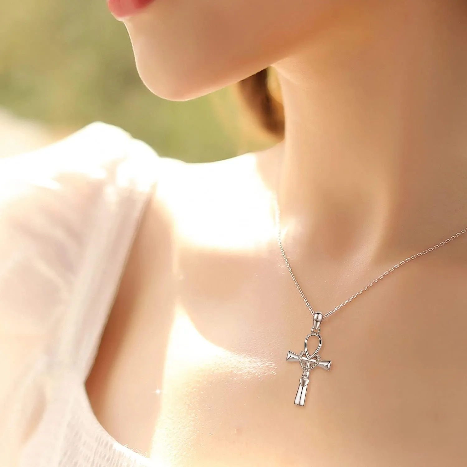 PRAYMOS 925 Sterling Silver Cross Necklace for Women Men Crucifix Cross Pendant Necklaces Simple Jewelry Gifts