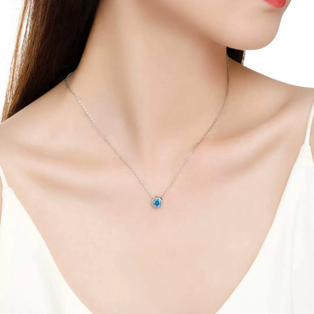 Presentski Birthstone Necklace for Women Sterling Silver 925 Solitaire Pendant Dainty Necklace Birthday Gifts for Women Birthstone Necklaces for Mom