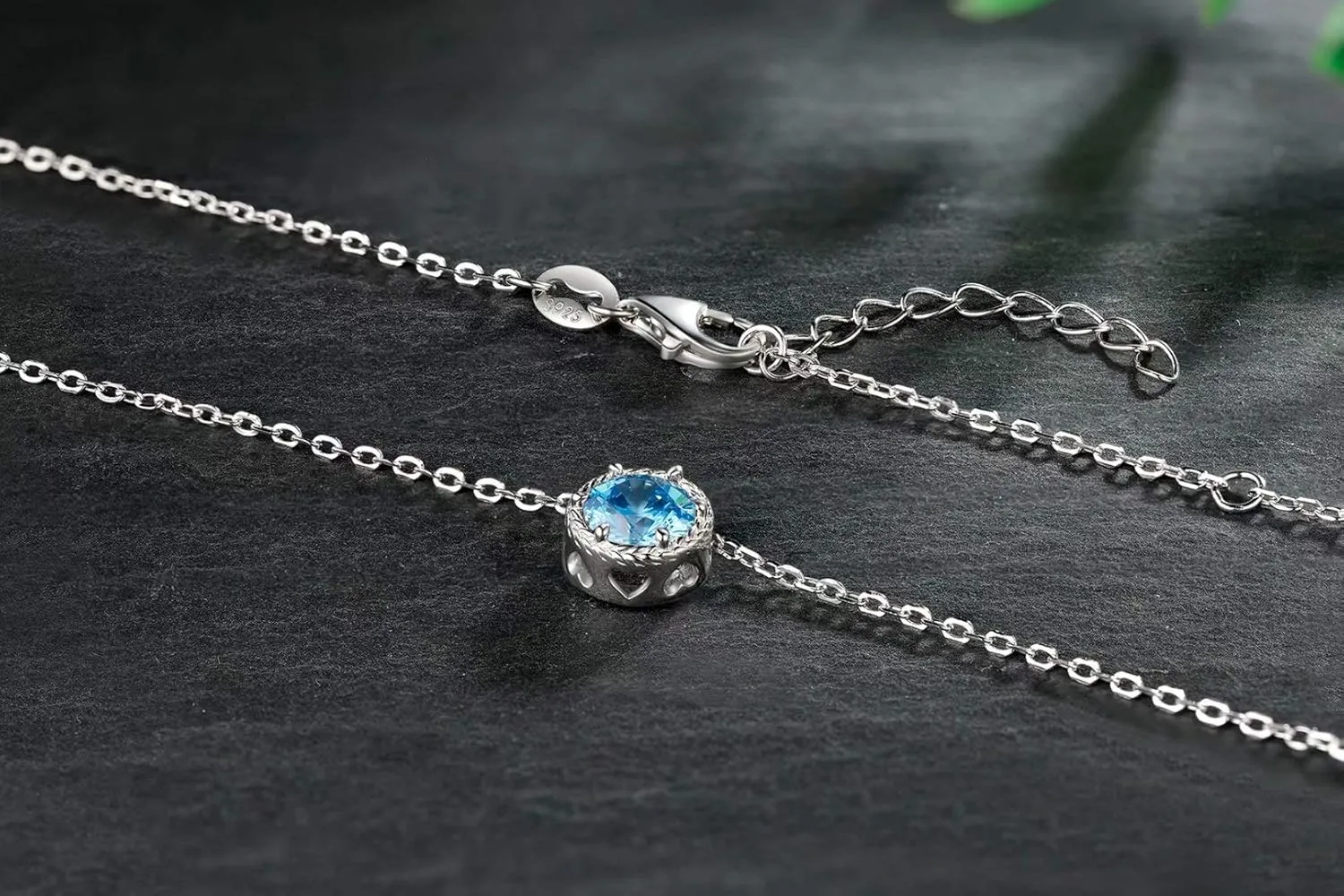 Presentski Birthstone Necklace for Women Sterling Silver 925 Solitaire Pendant Dainty Necklace Birthday Gifts for Women Birthstone Necklaces for Mom