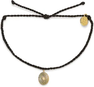 Pura Vida Bracelet Silver or Gold Sun Ray Charm Bracelet - Adjustable Bracelet with Waterproof Band, String Bracelet for Women - Stackable Bracelets, Handmade Braceletss