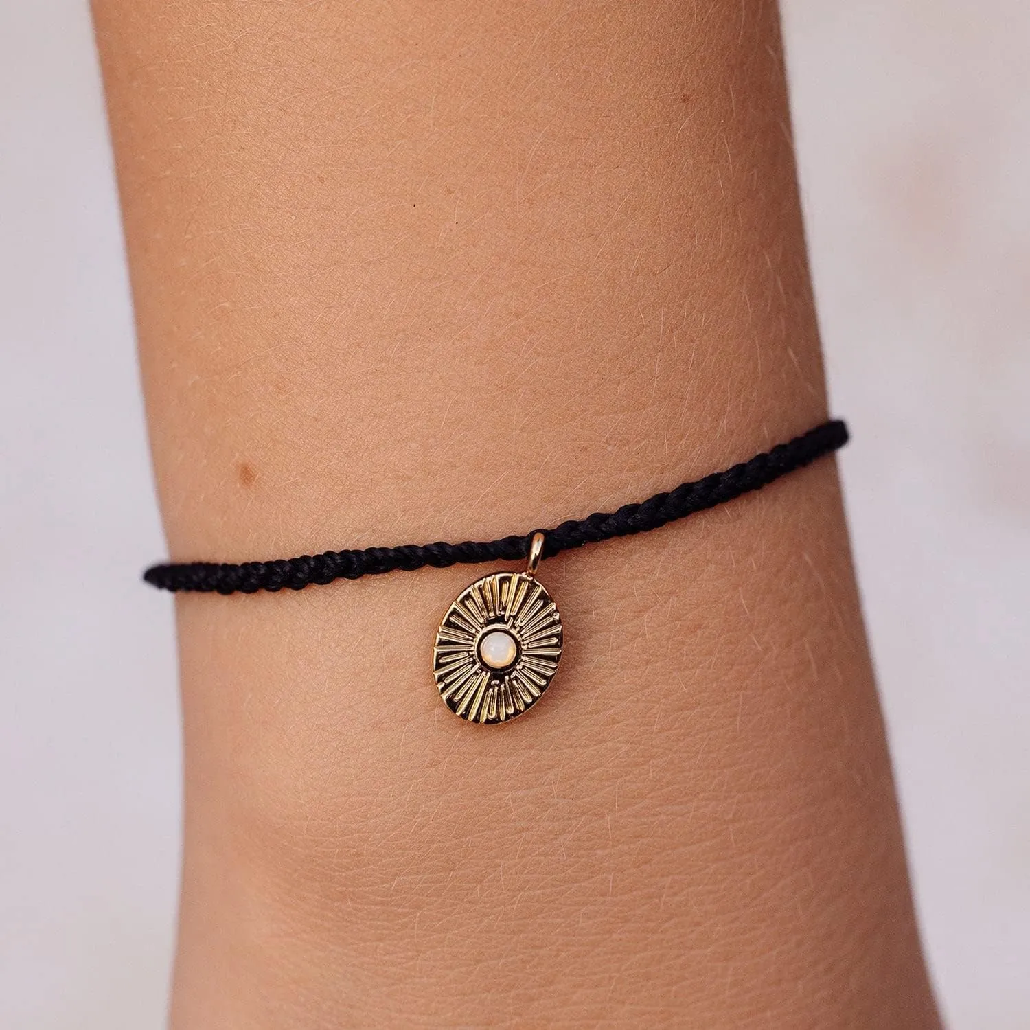 Pura Vida Bracelet Silver or Gold Sun Ray Charm Bracelet - Adjustable Bracelet with Waterproof Band, String Bracelet for Women - Stackable Bracelets, Handmade Braceletss