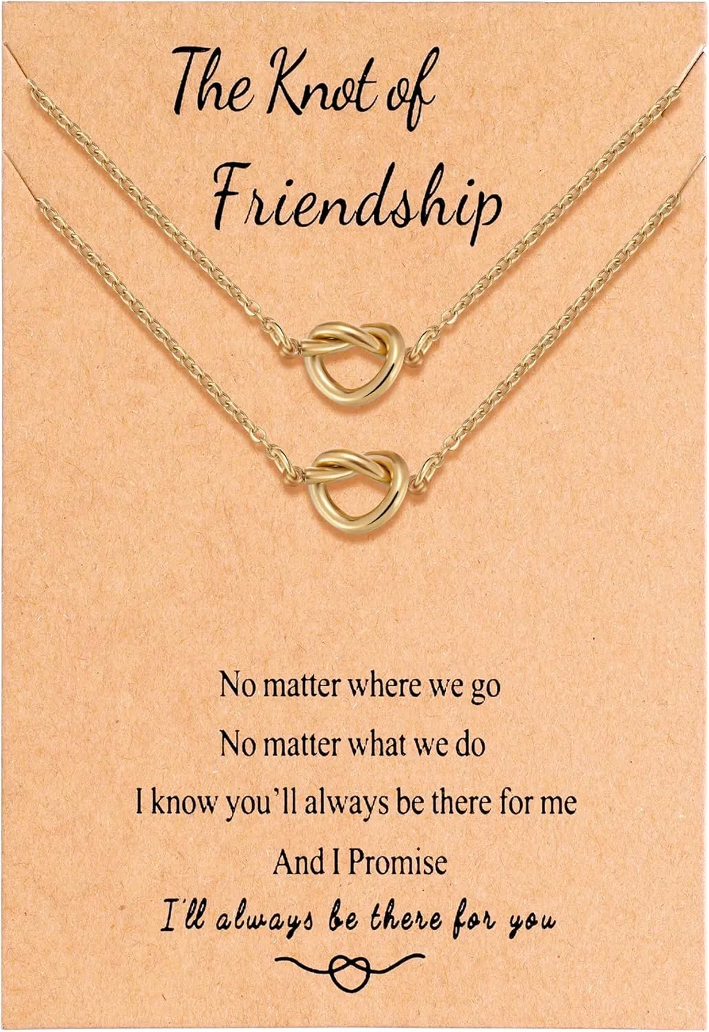 Ralukiia BFF Friendship Knot Infinity Necklace for 2 Best Friend Long Distance Birthday Jewelry Gifts for Her Women Bestie