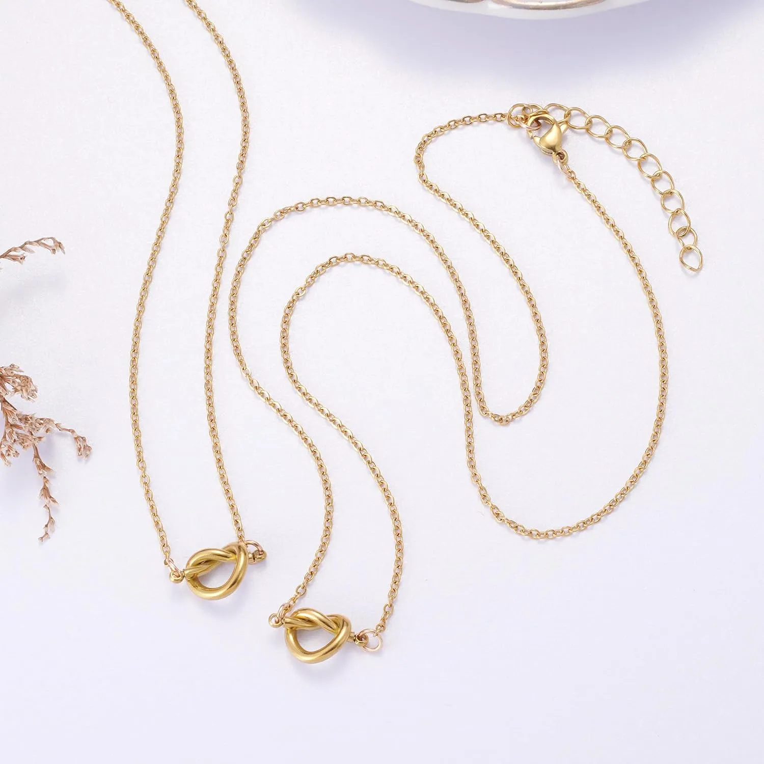 Ralukiia BFF Friendship Knot Infinity Necklace for 2 Best Friend Long Distance Birthday Jewelry Gifts for Her Women Bestie
