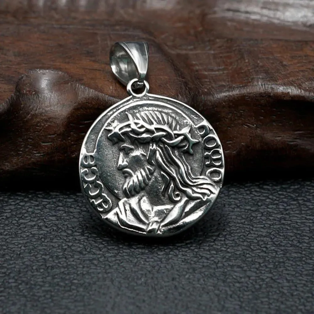 Retro Jesus Christ Virgin Mary Pendant Necklace Stainless Steel Long Chain Necklace For Men Women Fashion Christian Jewelry