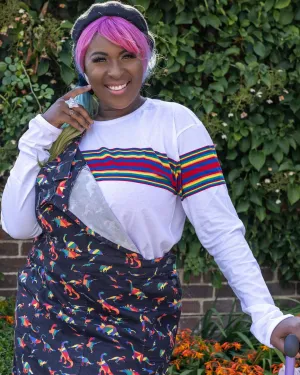 Retro Rainbow Engineered Striped Long Sleeve T Shirt
