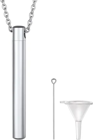 Richsteel Urn Necklaces for Ashes for Women Men Cremation Pendant Necklace for Ashes Dog/Cross Stainless Steel Memorial Jewelry