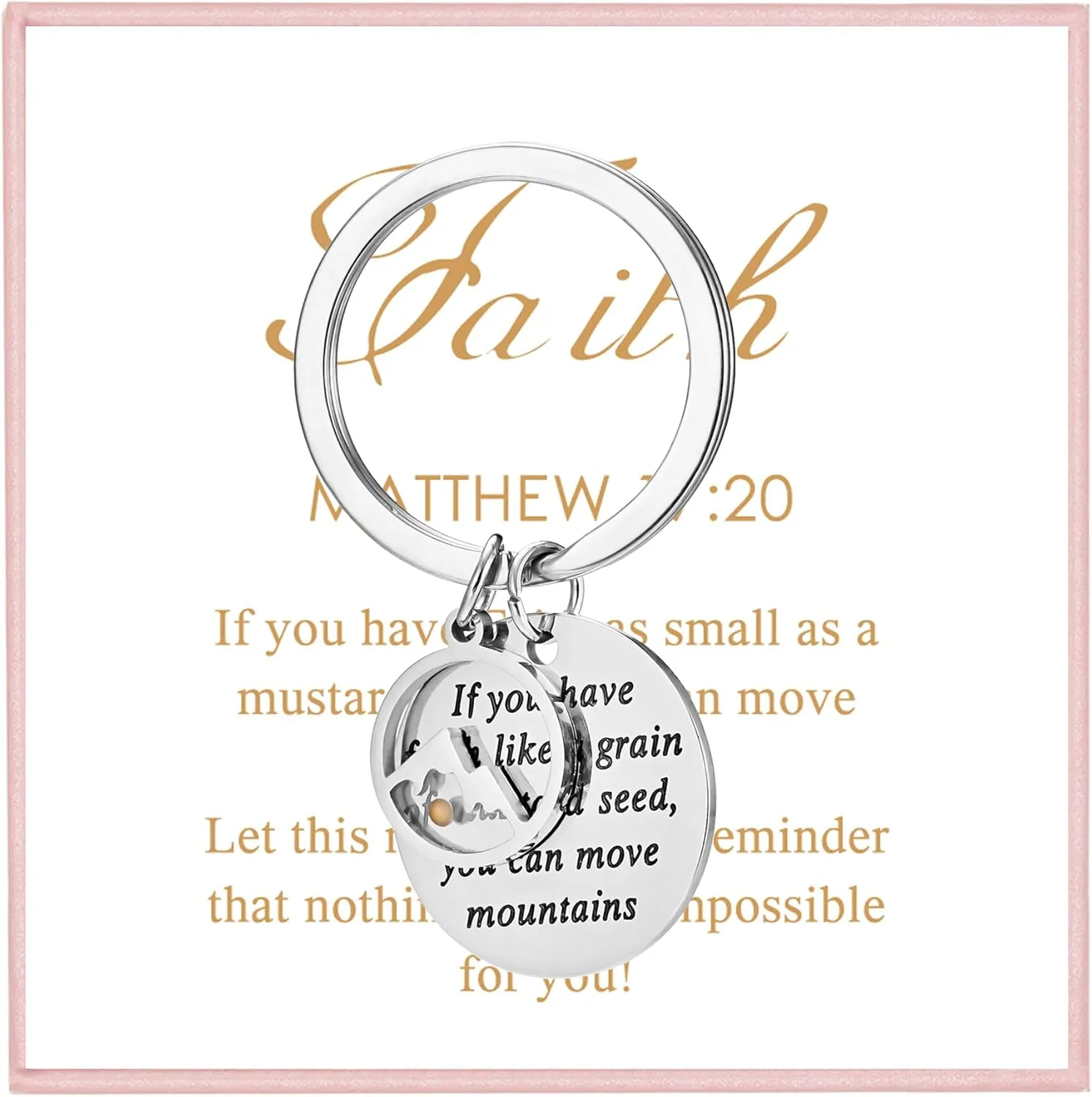 RINHOO Christian Gifts Mustard Seed Necklace for Women Move Mountains Shell Necklaces Christian Faith Jewelry for Women