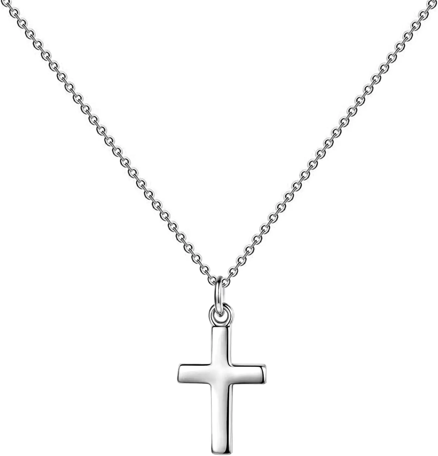 S925 Sterling Silver Tiny Cross Pendant Necklace for Women Dainty Cross Necklaces Mothers Day Birthday Gifts for Women