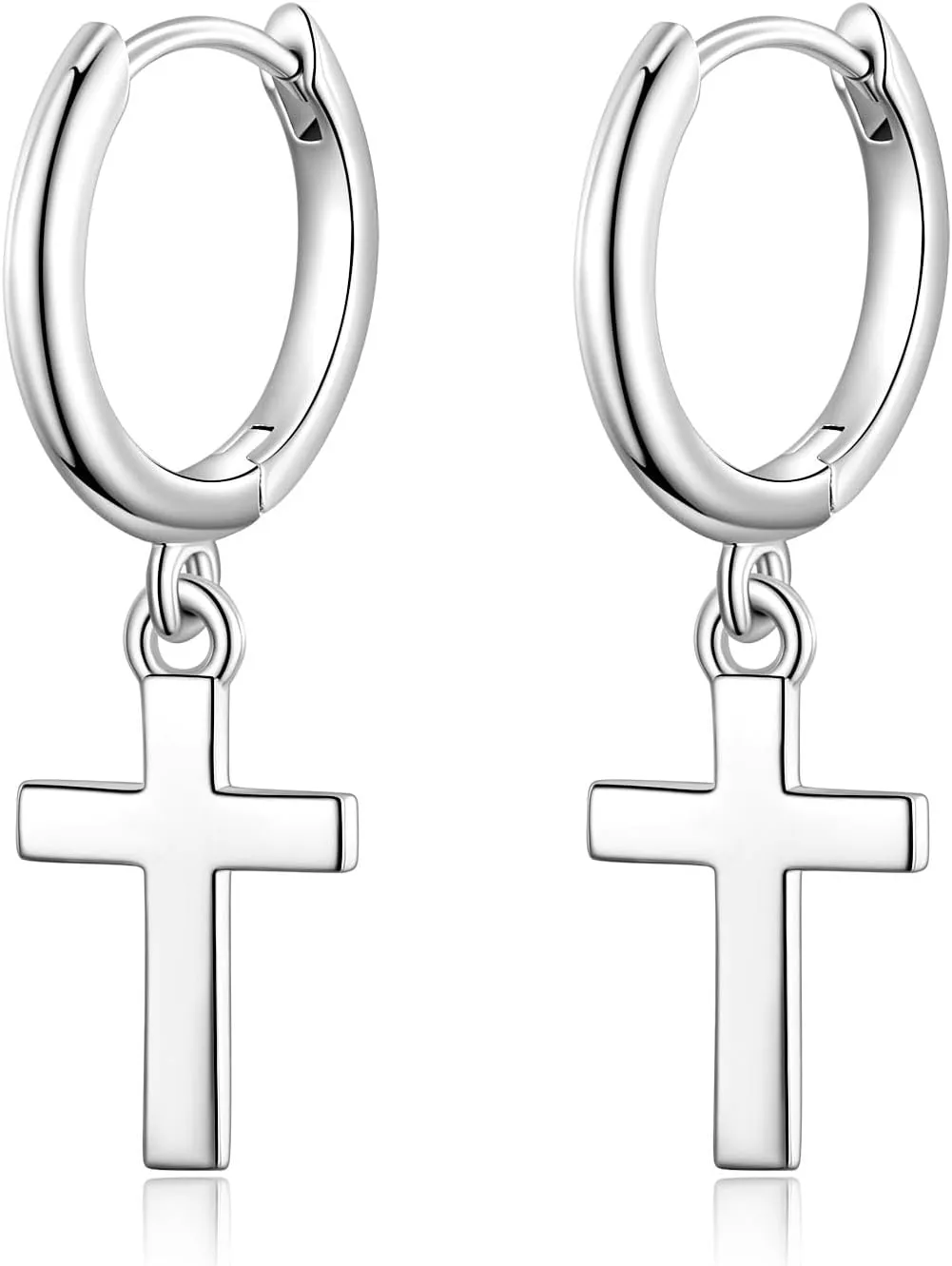 Silver Dangle Hoop Earrings for Women Girls Butterfly Cross Heart Spike Star Earrings Small Huggie Hoop Earrings Hypoallergenic Hoop Earrings Jewelry Gifts