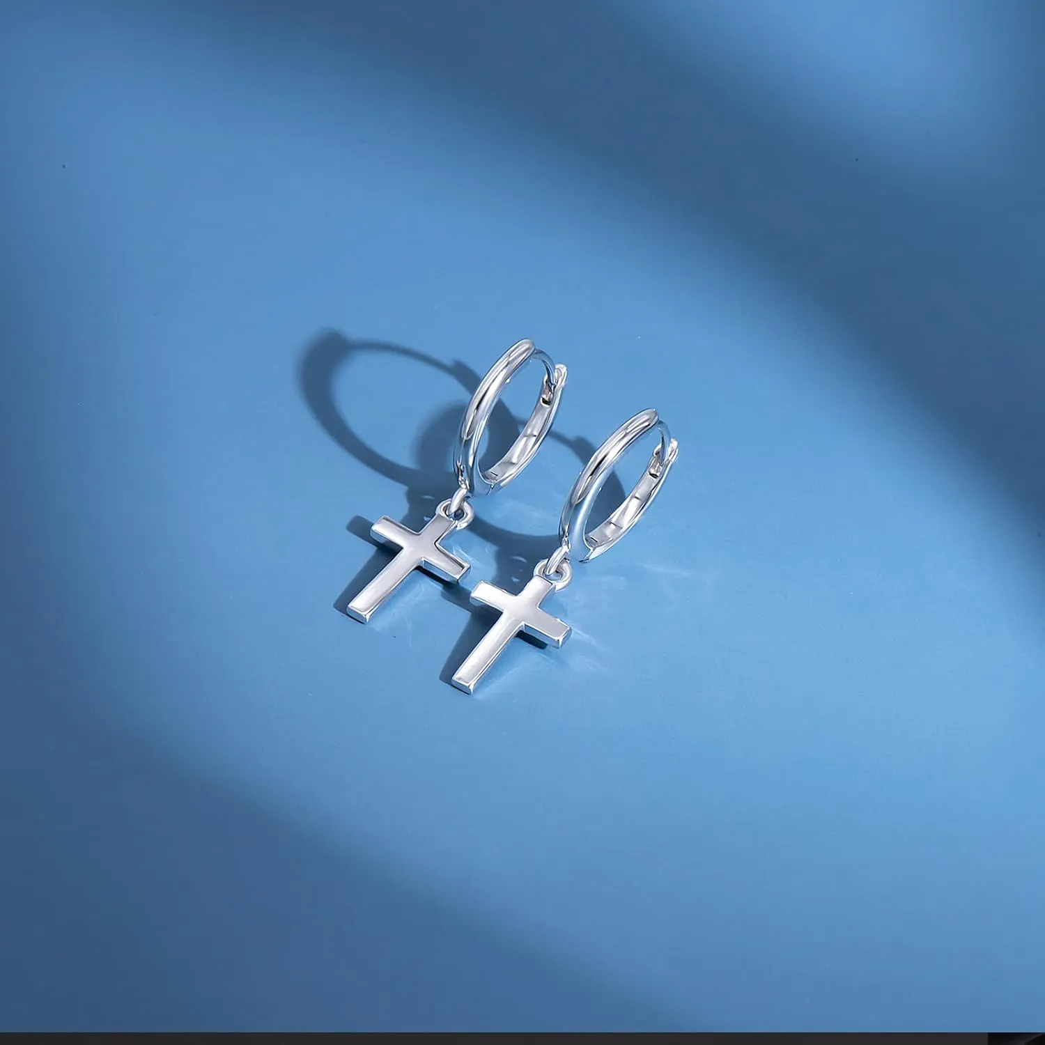Silver Dangle Hoop Earrings for Women Girls Butterfly Cross Heart Spike Star Earrings Small Huggie Hoop Earrings Hypoallergenic Hoop Earrings Jewelry Gifts