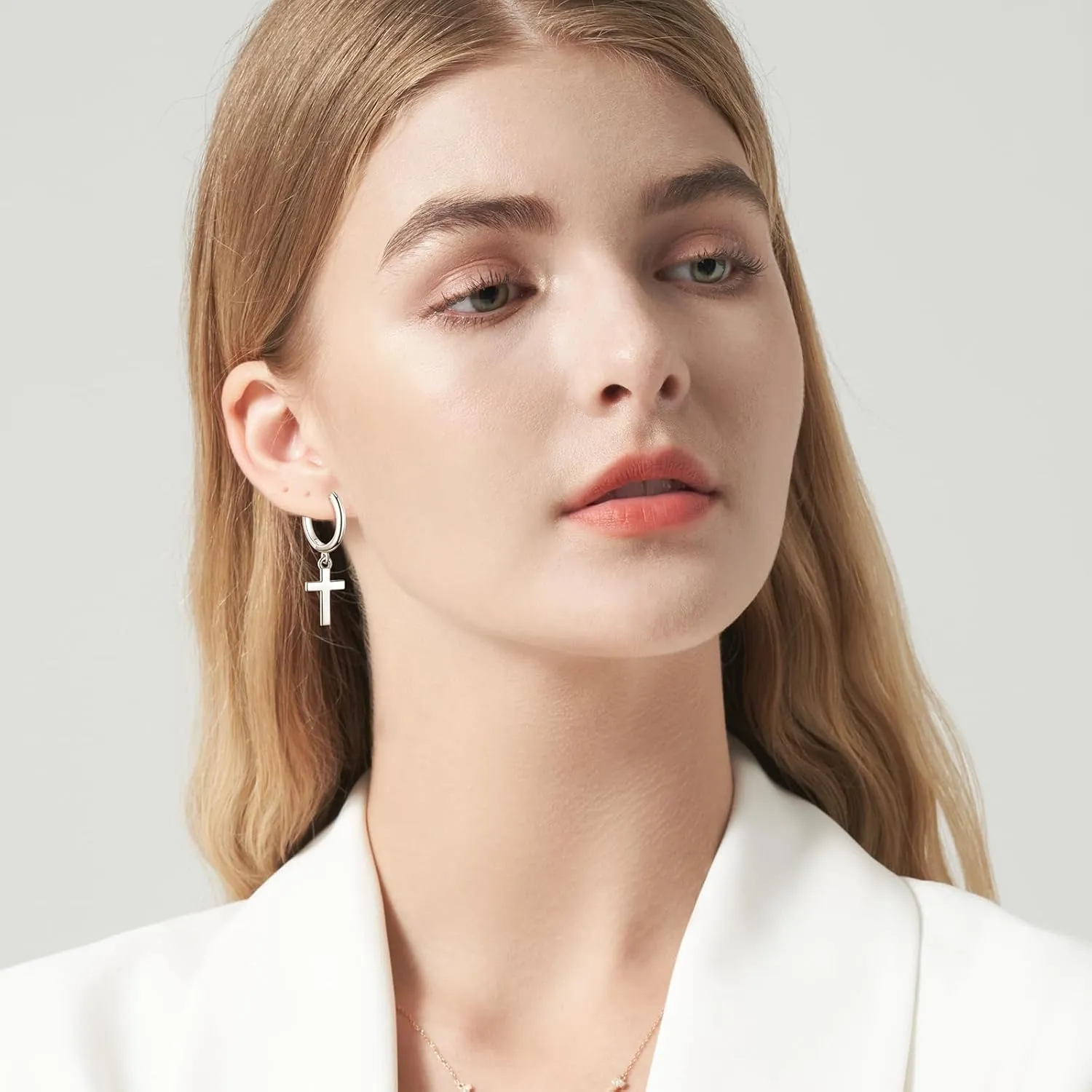 Silver Dangle Hoop Earrings for Women Girls Butterfly Cross Heart Spike Star Earrings Small Huggie Hoop Earrings Hypoallergenic Hoop Earrings Jewelry Gifts