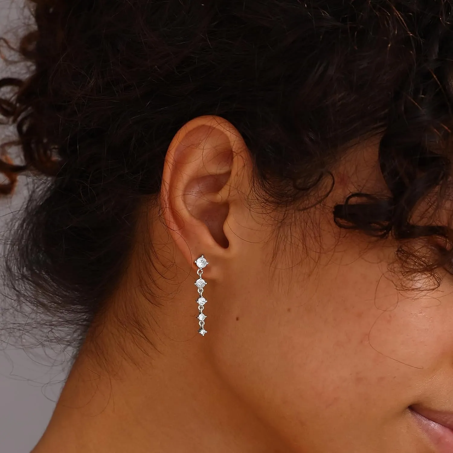 Silver Earrings for Women,Dainty Dangle Earrings Silver Plated Drop Earrings for Women Trendy Hypoallergenic CZ Stud Earrings Wedding Pearl Earrings Dangling Cute Small Hoop Earrings Jewelry