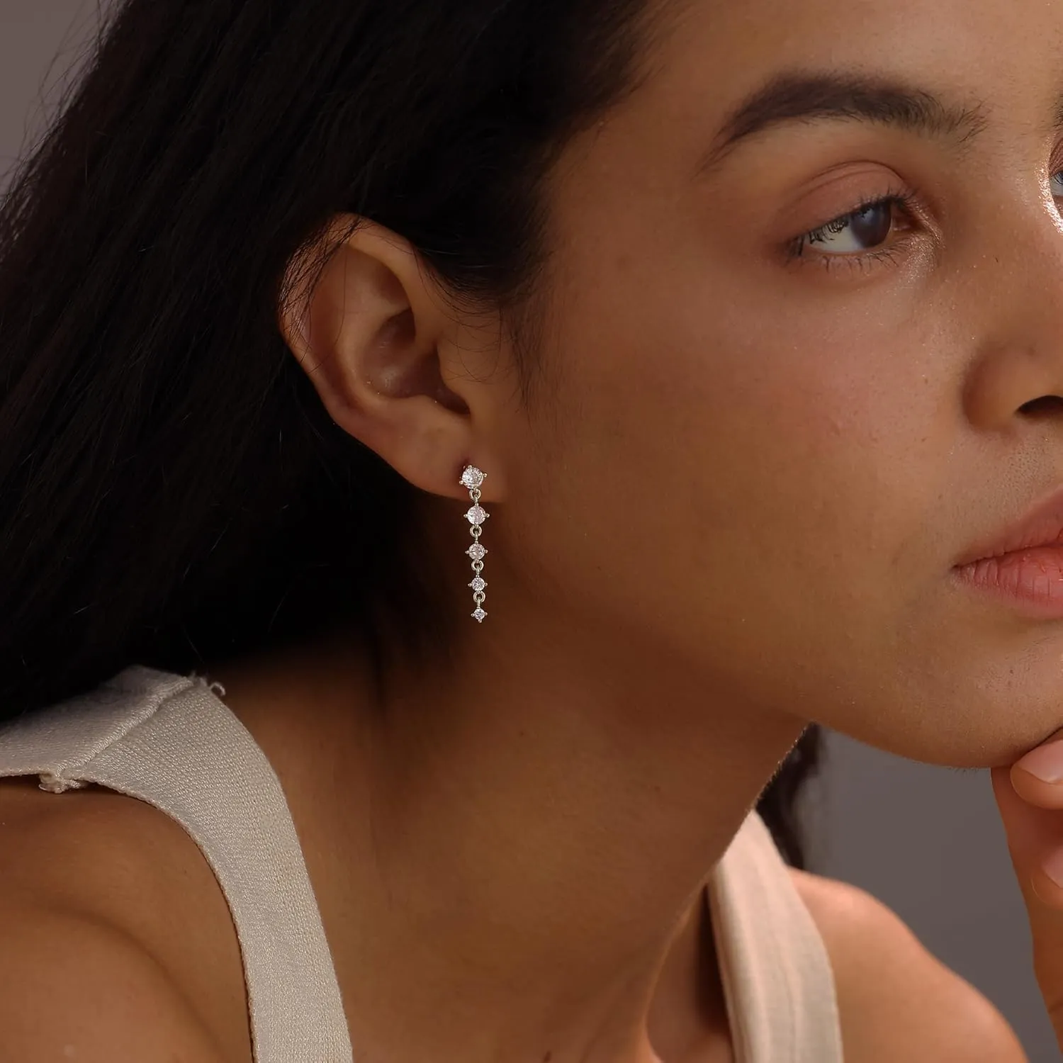 Silver Earrings for Women,Dainty Dangle Earrings Silver Plated Drop Earrings for Women Trendy Hypoallergenic CZ Stud Earrings Wedding Pearl Earrings Dangling Cute Small Hoop Earrings Jewelry