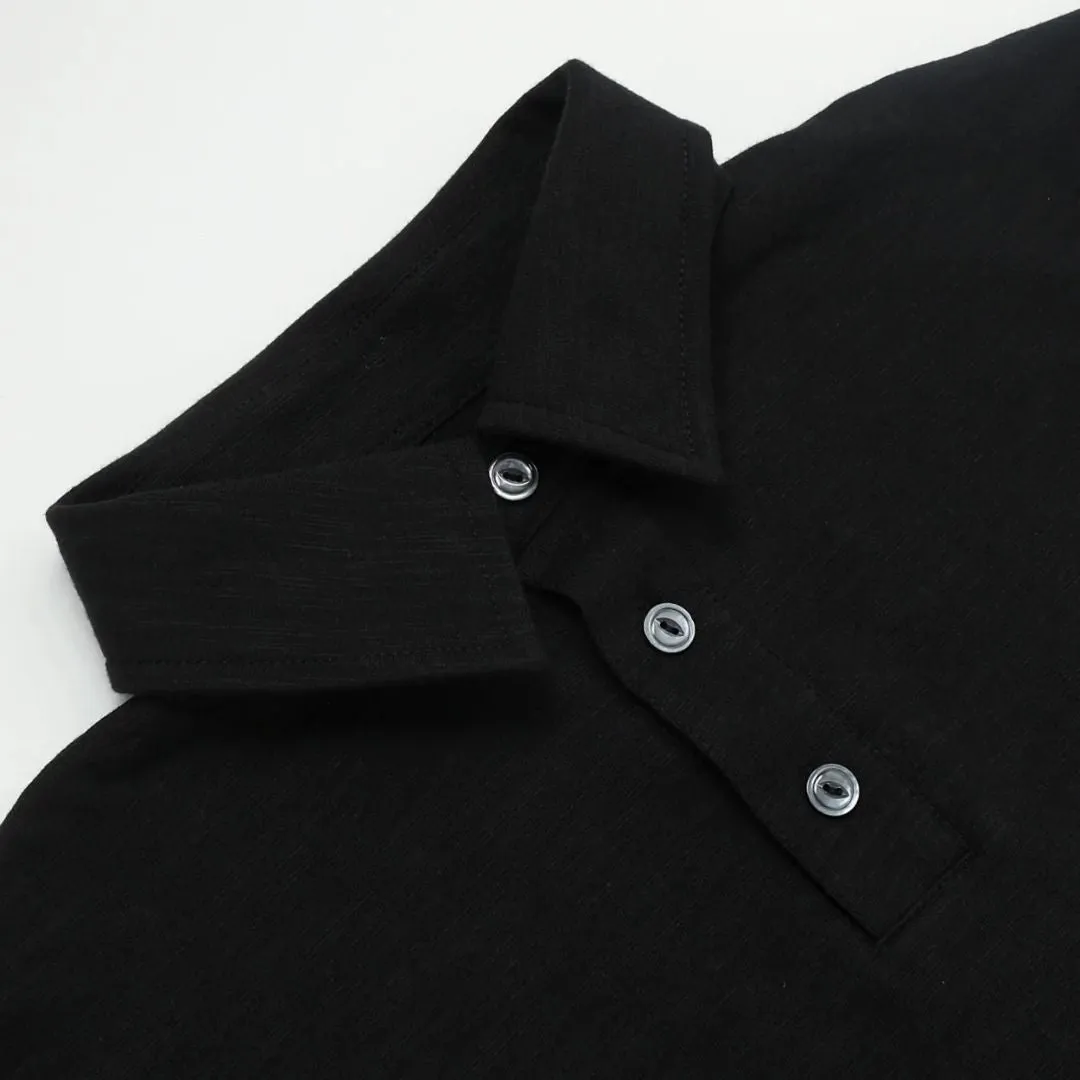 Slub S/S Polo (Black)