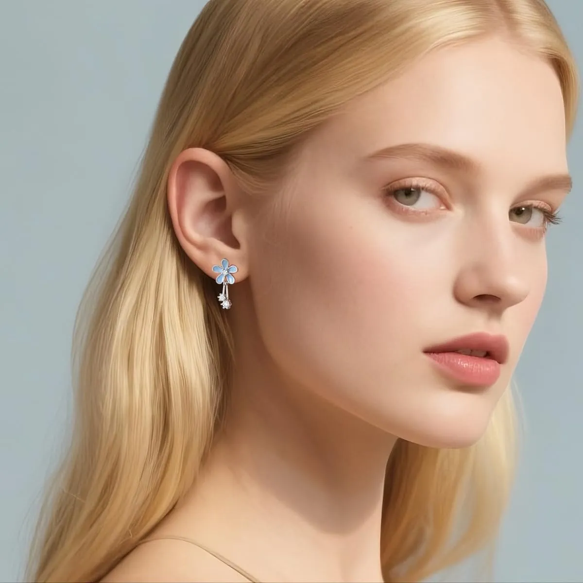 SLUYNZ Solid 925 Sterling Silver Pretty Flowers Earrings Studs for Women Teens Elegant CZ Flowers Studs Earrings
