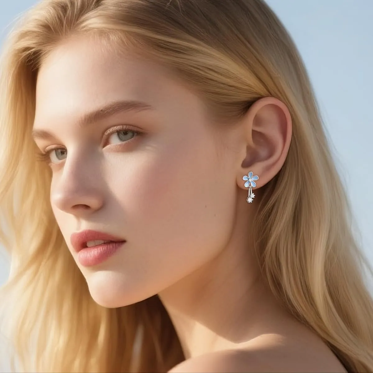SLUYNZ Solid 925 Sterling Silver Pretty Flowers Earrings Studs for Women Teens Elegant CZ Flowers Studs Earrings