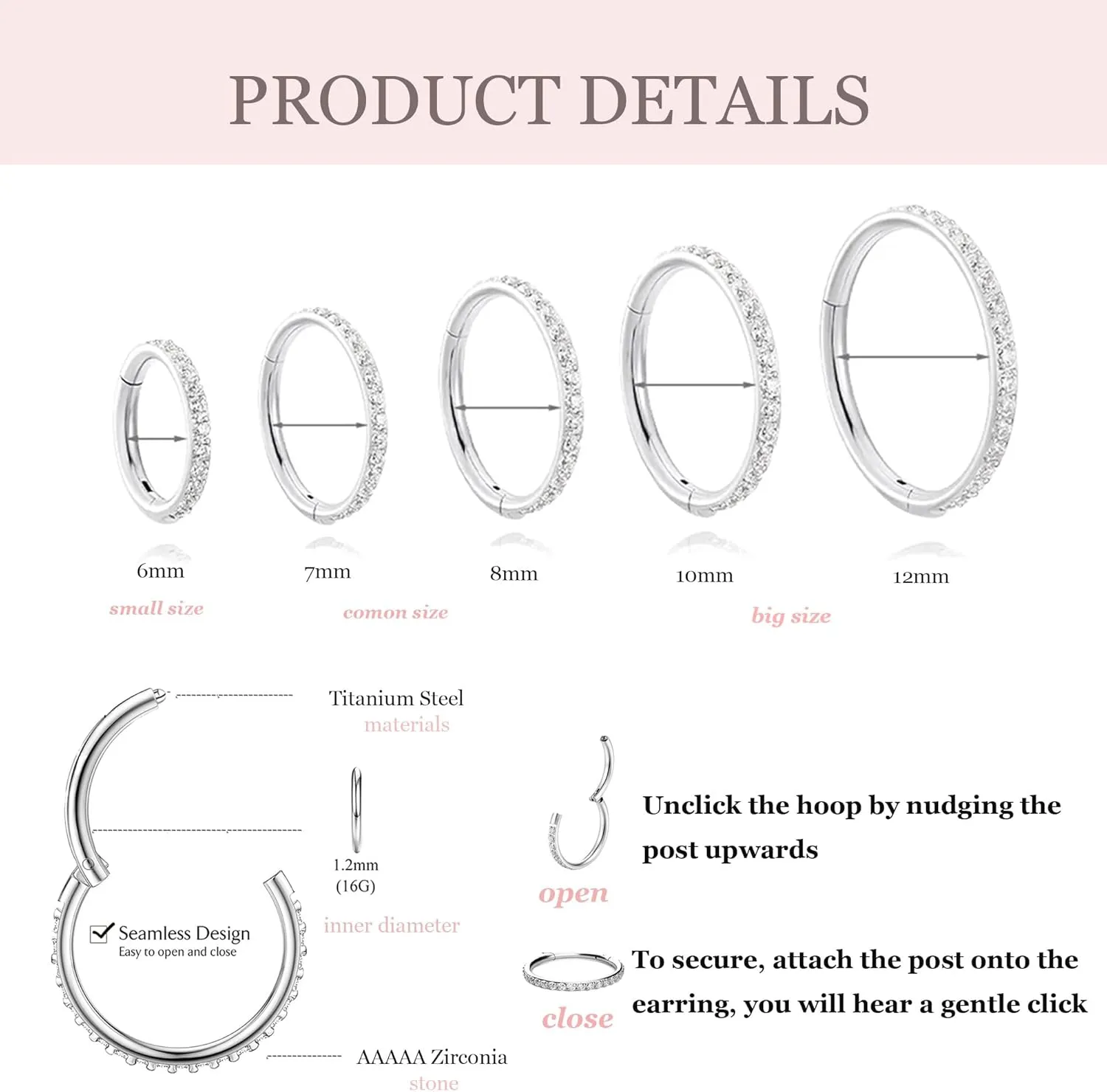 Small Gold Hoop Cartilage Earrings For Women Huggie Helix Conch Piercing Jewelry Hypoallergenic Titanium 14k Gold Plated Silver CZ Surgical Steel Sets