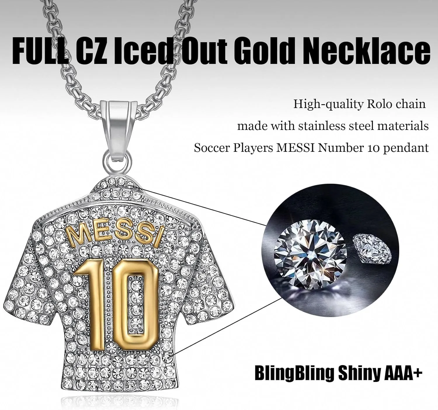 Soccer Jersey Youth Necklace, Football Jersey Kids Number 10 Necklace, Soccer Necklaces for Boys Mens Fans
