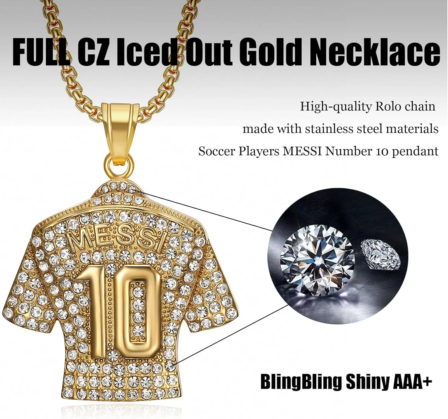 Soccer Jersey Youth Necklace, Football Jersey Kids Number 10 Necklace, Soccer Necklaces for Boys Mens Fans
