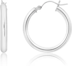 Solid 14k Gold Hoop Earrings for Women | 14k Yellow Gold or White Gold Hoop Earrings with Click Tops | Small to Large (0.75, 1.2, 1 Inch) Gold Earrings for Women 14k Real Gold by MAX   STONE