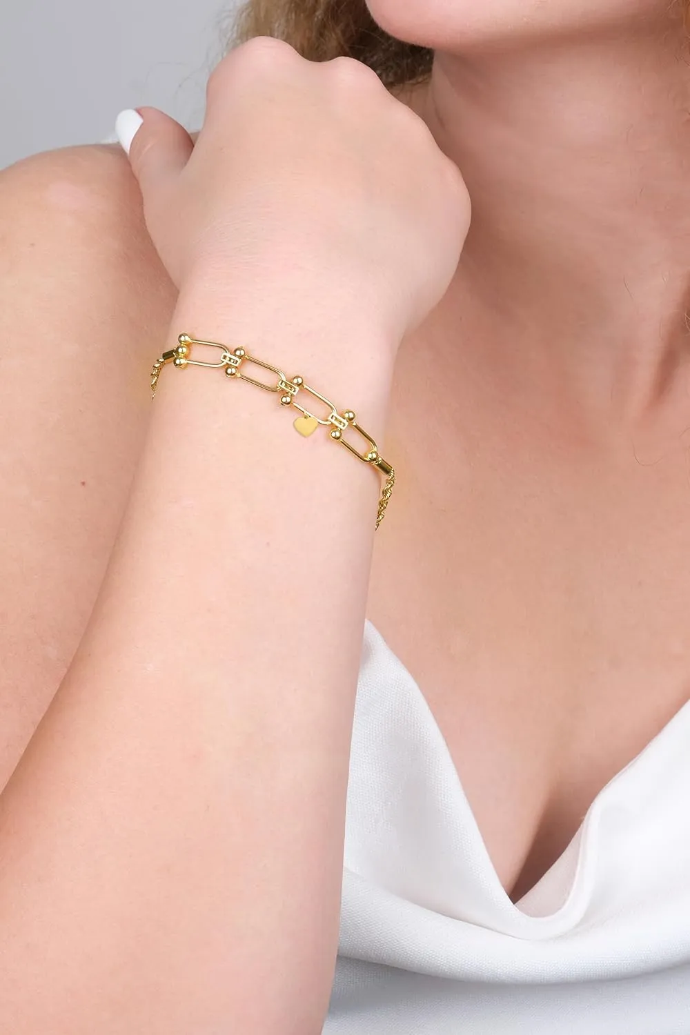 Solid Gold Heart Microcharm in 10k or 14k, Dainty Cute Love Charm Symbol with Clasp