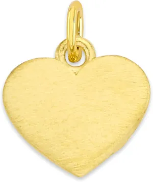 Solid Gold Heart Microcharm in 10k or 14k, Dainty Cute Love Charm Symbol with Clasp