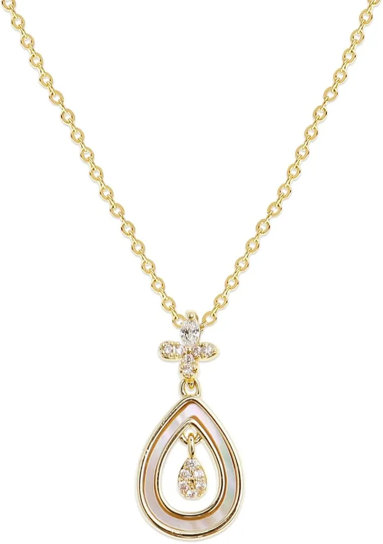 Sonateomber Dainty Chain Simple Pendant Necklace for Women, Cute Statement Rhinestone Single Dangle Necklaces Thanksgiving Christmas Jewelry Gift