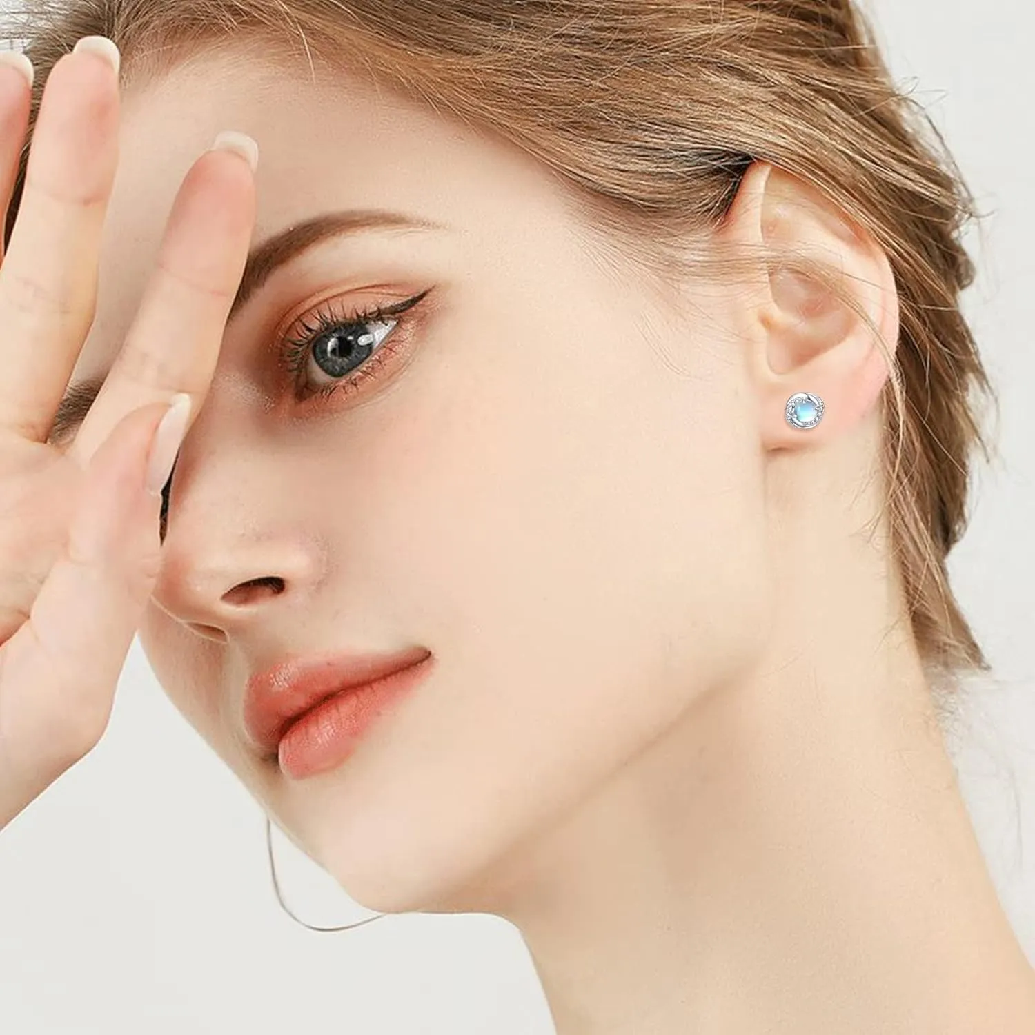 Star/Planet/Panda/Whale/Heart Earrings for Women 925 Sterling Silver Star Earrings with Moonstone/Birthstone/Opal Star Jewelry Gifts for Women