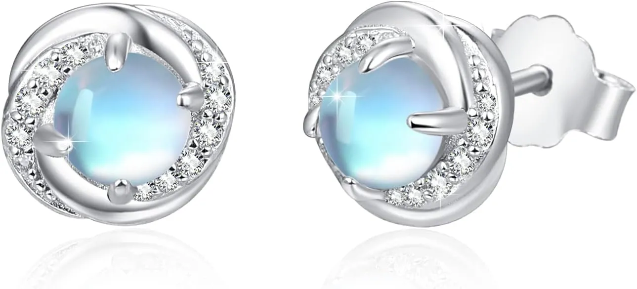 Star/Planet/Panda/Whale/Heart Earrings for Women 925 Sterling Silver Star Earrings with Moonstone/Birthstone/Opal Star Jewelry Gifts for Women