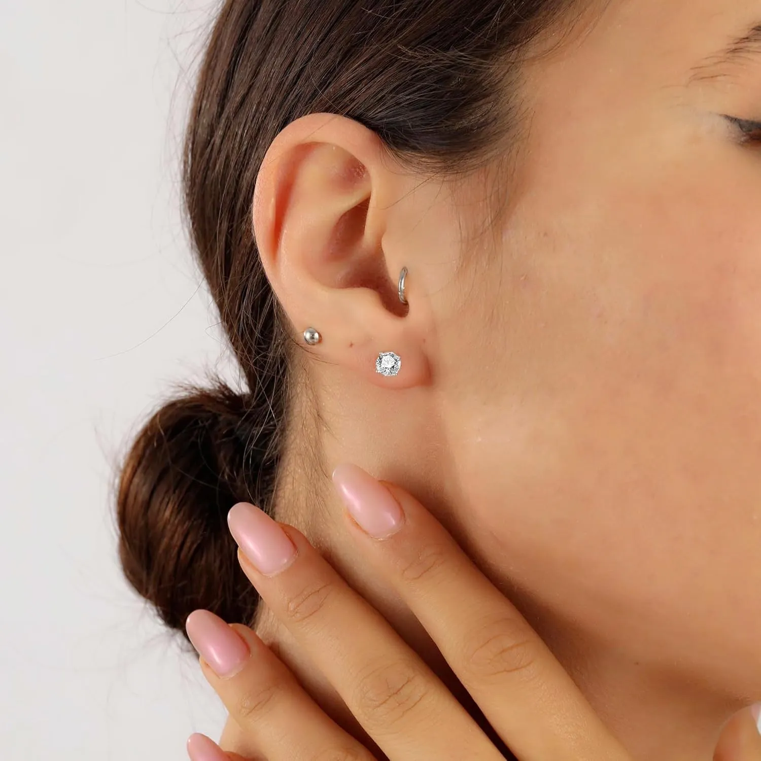 Sterling Silver Moissanite Stud Earrings - D Color VVS1 Brilliant Round Cut Lab Grown - S925 Friction-Back With Authenticity Certificate 1Ct 2Ct 3Ct
