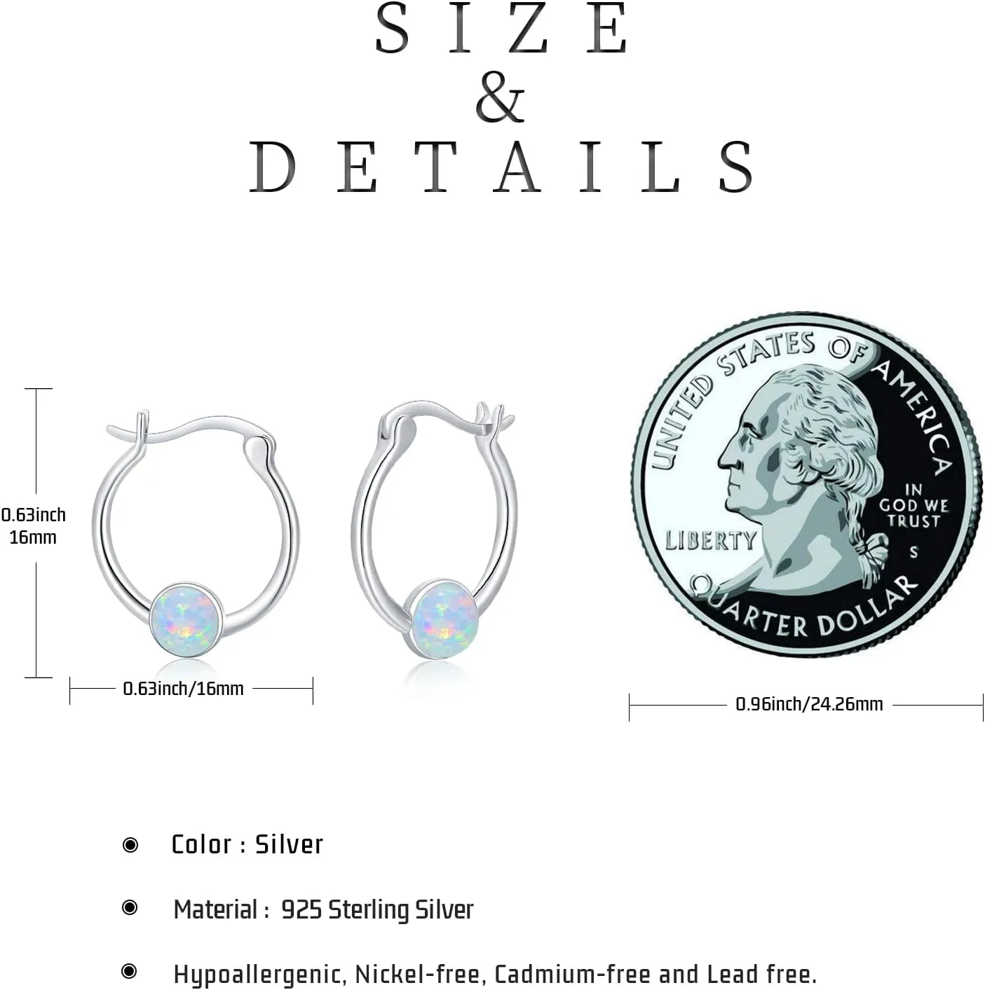 Sterling Silver Small Hoop Earrings Hypoallergenic Lightweight Women's Hoop Earrings Mothers Day Gifts Jewelry for Women