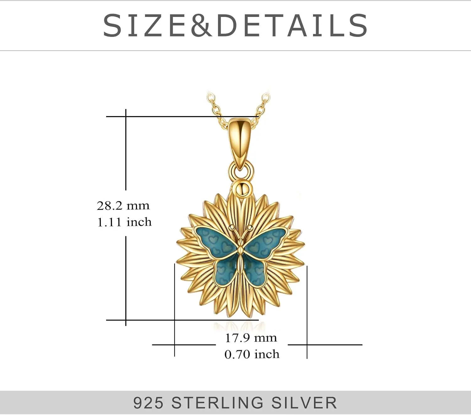 Sterling Silver Sunflower Locket Necklace You Are My Sunshine Engraved Pendant Necklaces Anniversary Jewelry for Her