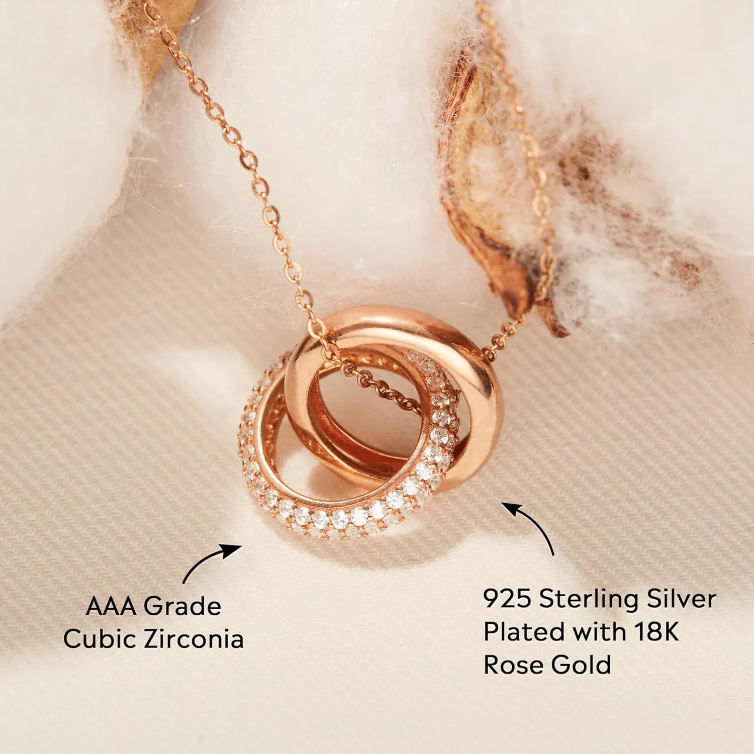 STORYJEWELLERY Rose Gold Necklaces for Women, Gifts for Women, Birthday Gifts for Mom Daughter Sister and Friends, Friendship Necklace, Womens Jewelry