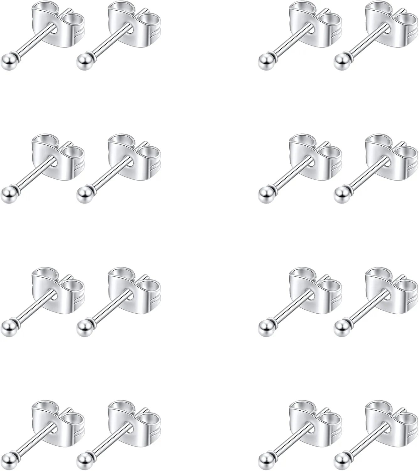 Stud Earrings for Women Stainless Steel Small Cubic Zirconia Stud Earrings Set for Women