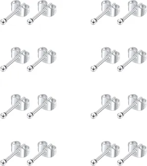 Stud Earrings for Women Stainless Steel Small Cubic Zirconia Stud Earrings Set for Women