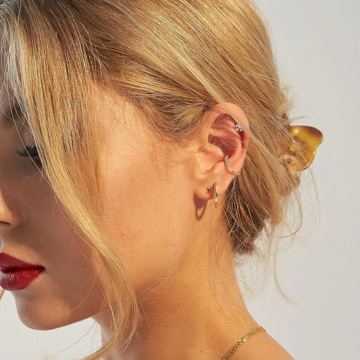 Stud Earrings for Women Stainless Steel Small Cubic Zirconia Stud Earrings Set for Women