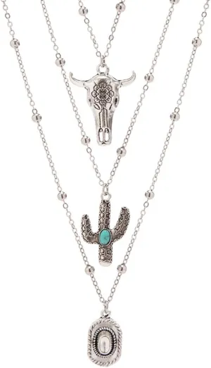 SUNNYOUTH Cowboy Cowgirl Hat Boot Pendant Necklace for Women Western Charm Necklace Layered Leather Boho Choker Necklaces