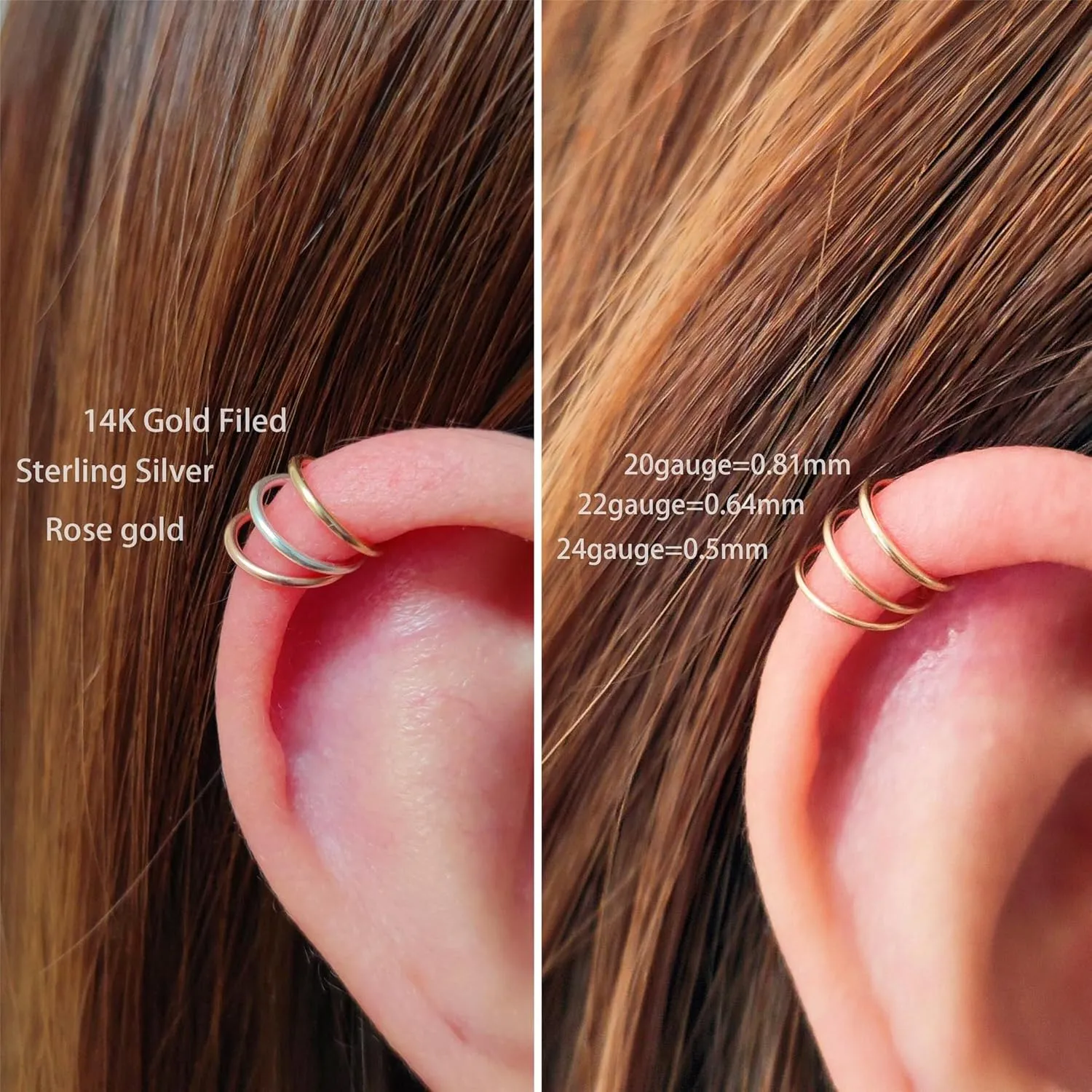 Super Tiny Small Hoop Earrings for Women/Men, Thin Piercing Hoop Ring for Tragus (1 Pair 5mm,20g,14K Gold Filled)