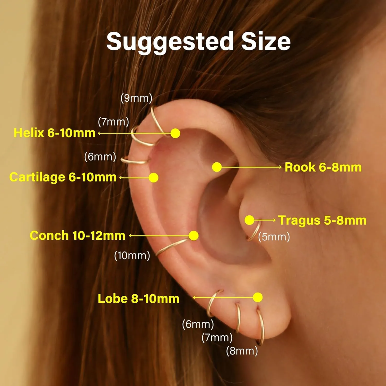 Super Tiny Small Hoop Earrings for Women/Men, Thin Piercing Hoop Ring for Tragus (1 Pair 5mm,20g,14K Gold Filled)