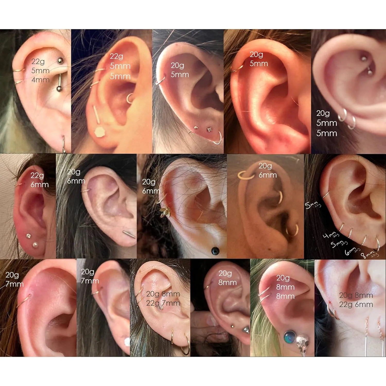 Super Tiny Small Hoop Earrings for Women/Men, Thin Piercing Hoop Ring for Tragus (1 Pair 5mm,20g,14K Gold Filled)