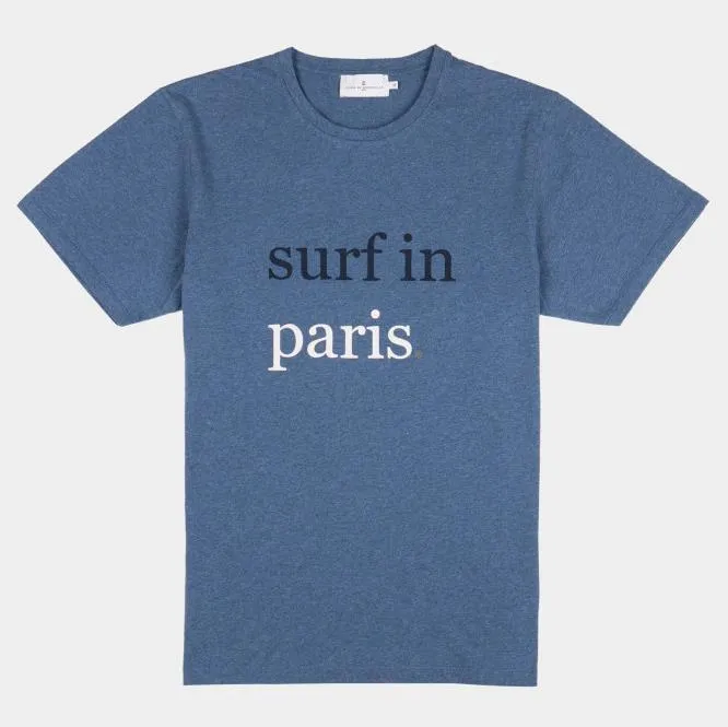 Surf in Paris Tee (Denim Blue)