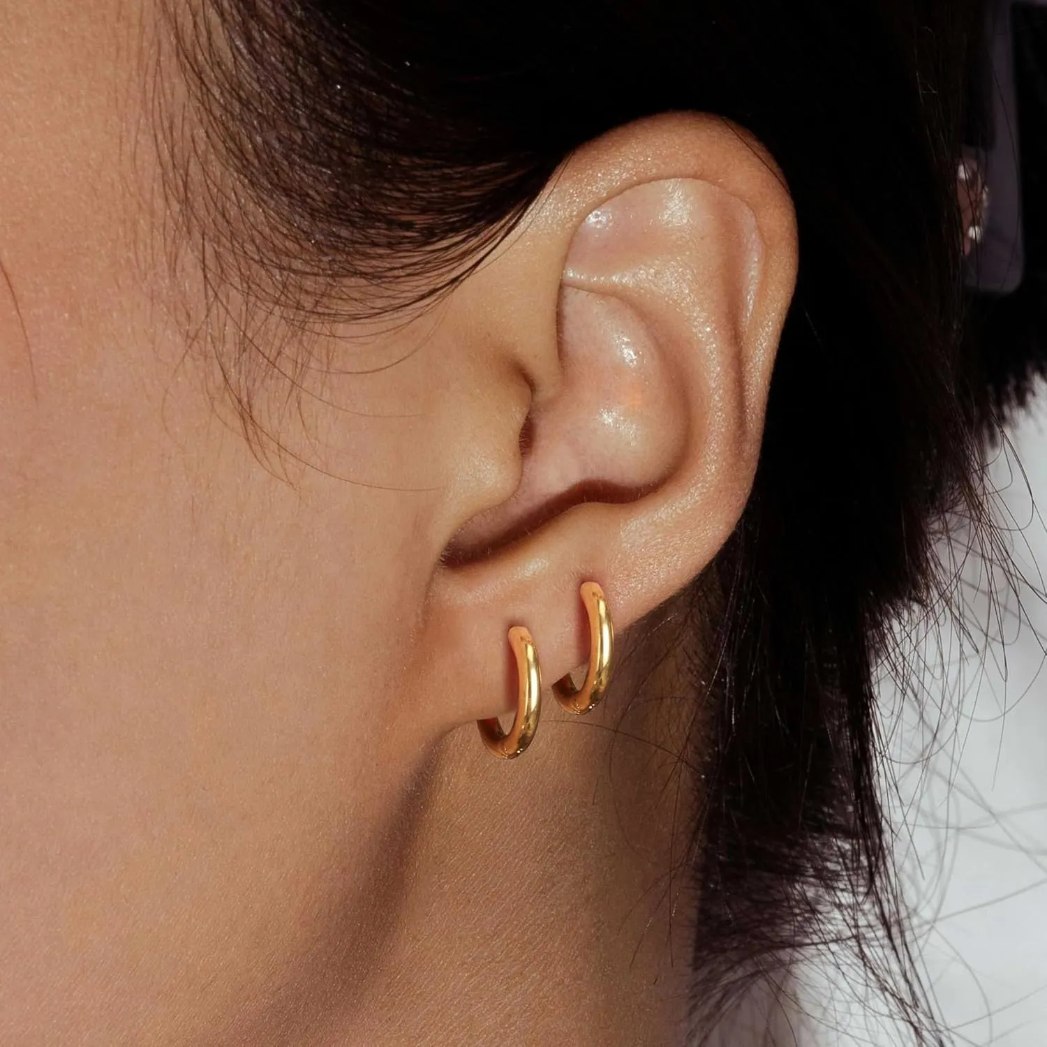 Surgical Steel Earrings Sets for Multiple Piercing Lightweight Small Huggie Hoop Earrings CZ Stud Earrings for Women Trendy Cartilage Hypoallergenic